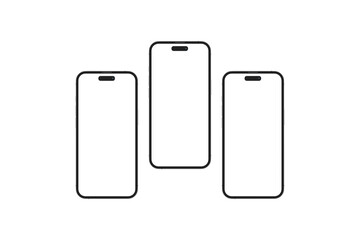 Realistic blank phone illustration. UI UX app presentation. 3D Render.