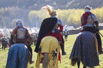 commanders of medieval armies on horseback