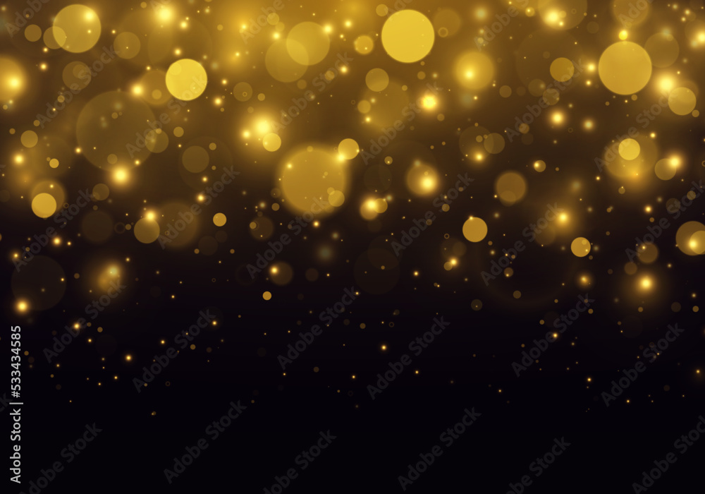 Wall mural gold bokeh blurred light. abstract background with bokeh effect. magic concept.