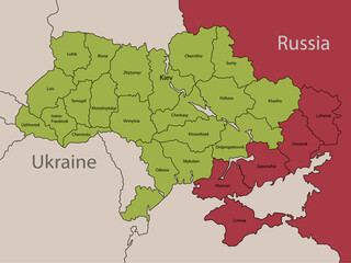 map of Ukraine and regions 
