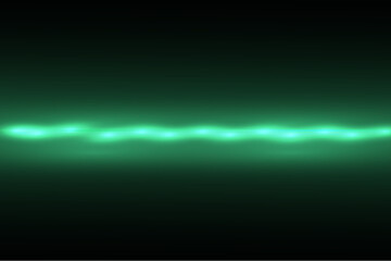 Fluorescent green line on black background