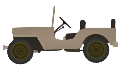 Retro brown vehicle. vector illustration