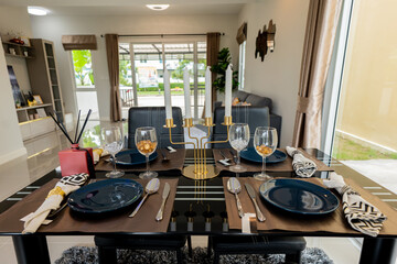 Preparing a beautiful dining table