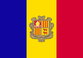 Andorra flag standard shape and color