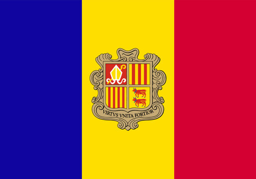 Andorra flag standard shape and color