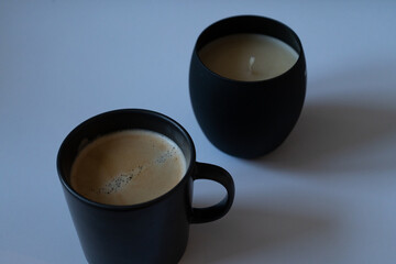 cup of coffee and candle