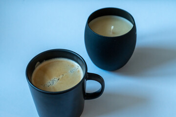 cup of coffee and candle