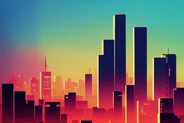 Obraz premium anime style, Business connection and capital city , Anime style
