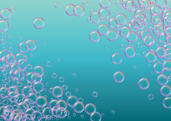 Soap bubble. Detergent bath foam and suds for bathtub. Shampoo.