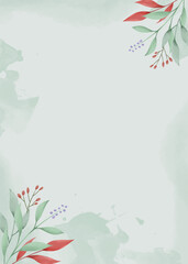 Fototapeta na wymiar Elegant watercolor floral background for wedding invitation card or engagement invitation