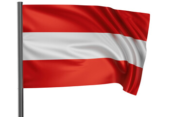 Austria national flag, waved on wind, PNG with transparency