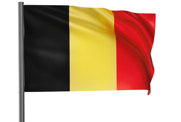 Belgium national flag, waved on wind, PNG with transparency
