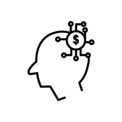 Head line icon illustration with dollar. icon related to fintech. Line icon style. Simple design editable