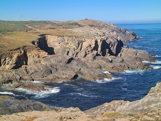 Cliffs on the coast of Dexo-Serantes, Oleiros, Coruña, Galicia.