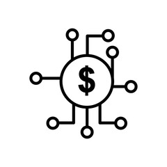 Dollar line icon illustration. icon related to fintech. Line icon style. Simple design editable