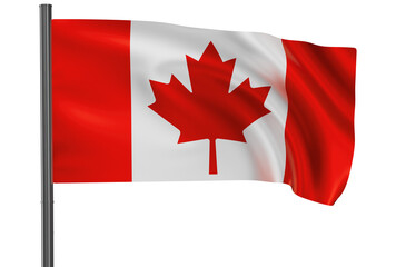 Canada national flag, waved on wind, PNG with transparency