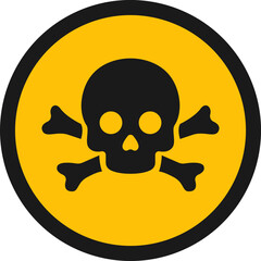 Danger sign flat round icon