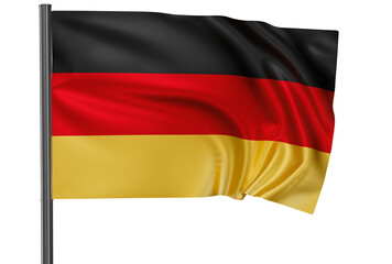 Germany national flag, waved on wind, PNG with transparency