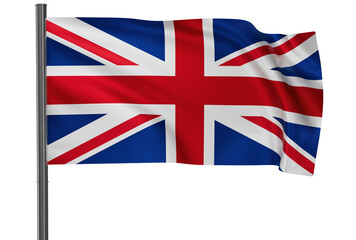 Obraz na płótnie Canvas United Kingdom national flag waved on wind, PNG with transparency