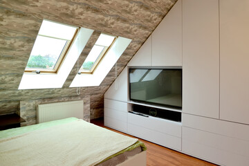 Sleeping room on the attic floor
