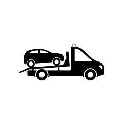 Fototapeta premium Tow truck icon. Towing truck van with car sign isolated on white background