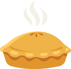 Hot apple pie flat illustration
