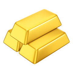 Gold bars icon 3d illustration