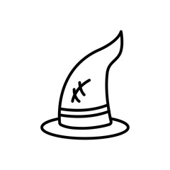 Witch hat line icon illustration. icon related to Halloween. Line icon style. Simple design editable
