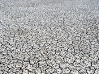 Tierra agrietada de un humedal seco. Cambio climático