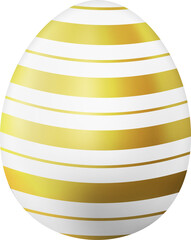 3D realistic luxury golden easter egg