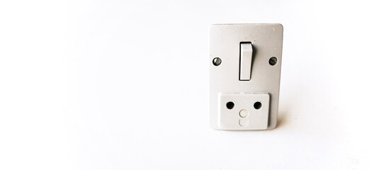 Danish electric switch or socket for electricity switched on for power supply