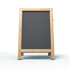Blank menu advertisement chalkboard blackboard outdoor display isolated on transparent 3d render 