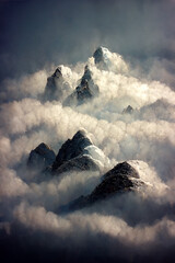 clouds over the mountains