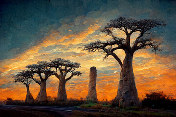 sunset in the African Savannah