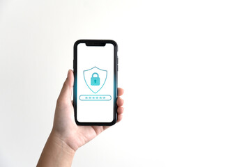 Passcode lock on mobile screen for privacy protection and security of online user