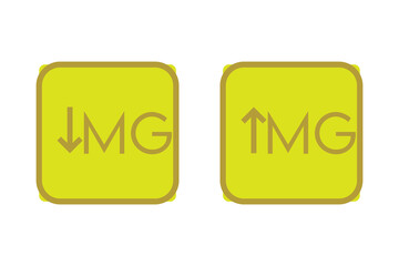 Hypermagnesemia and Hypomagnesemia – Magnesium Mg excess and deficit electrolyte disorder, yellow arrow icon vector illustration