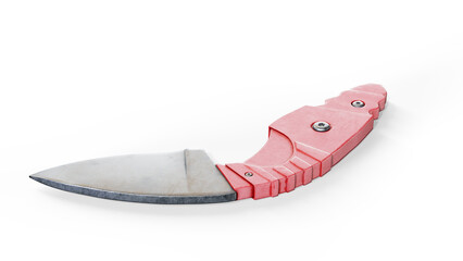 Steel Kitchen Chef Knife. 3d Rendering