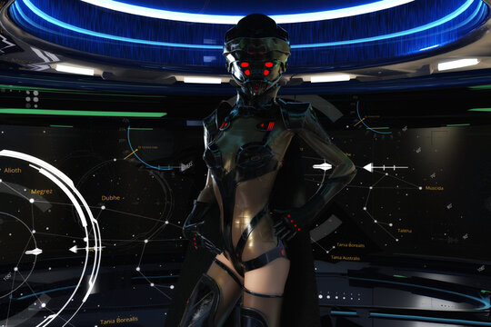 Artistic 3D  illustration of a science fiction scene - 3D rendering, no property release required