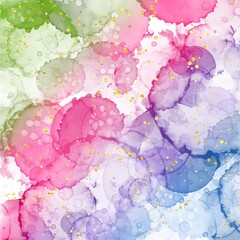 Rainbow Alcohol Ink Textured and Glitter Background