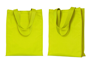 yellow shopping bag isolated with clipping path for mockup