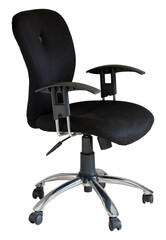 black office chair isolated with clipping path