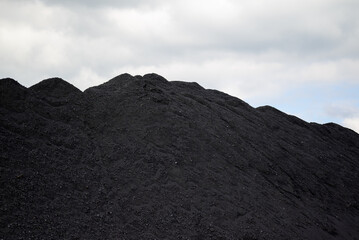 Huge mountain of black coal