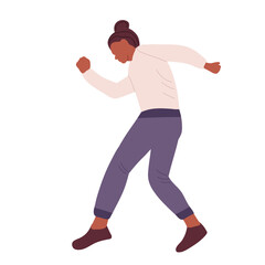 dancing woman on white background isolated