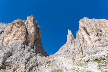 landscape of the dolomites in the surroundings of vajolet