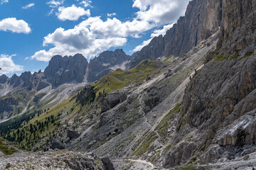 landscape of the dolomites in the surroundings of vajolet