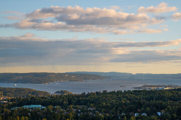 sunset over Oslo Norway 