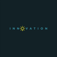 innovation and bulb logo text vector design