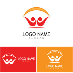 Adoption and community care Logo template vector