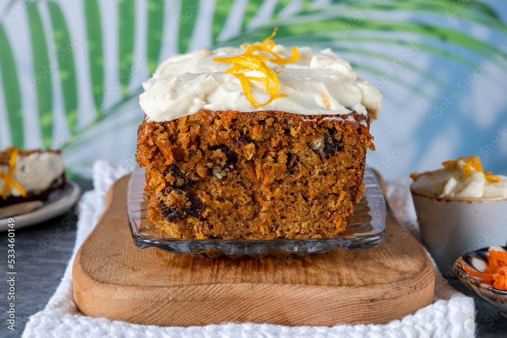 Canvas Prints Classic carrot cake with vanilla cheese frosting