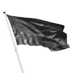 Black blank flag mockup isolated